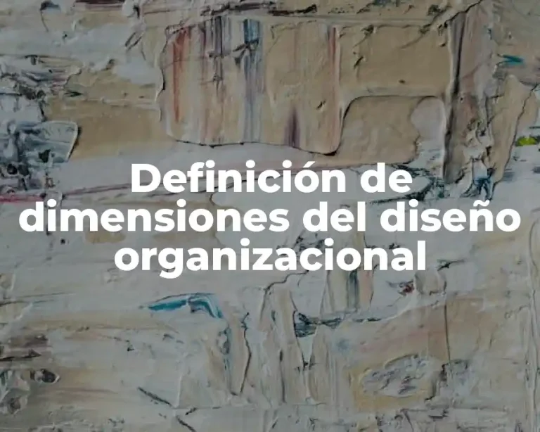 Definición de dimensiones del diseño organizacional