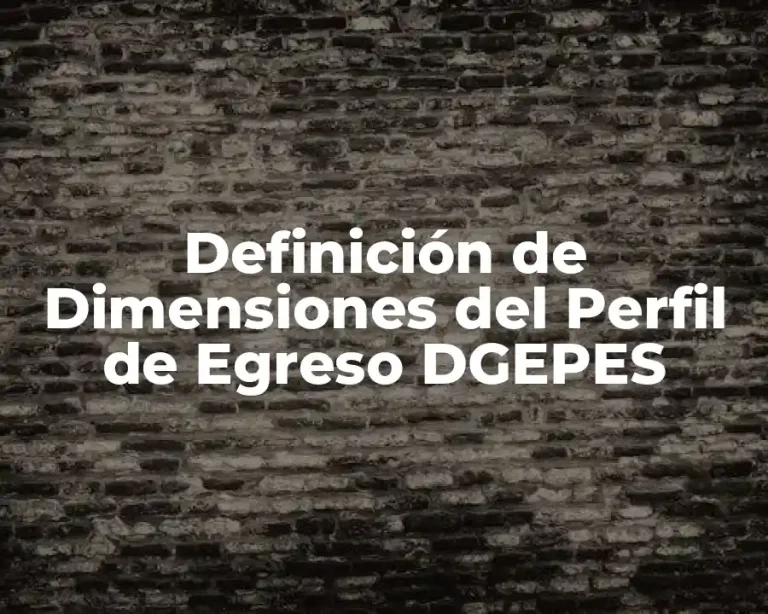 Definición de Dimensiones del Perfil de Egreso DGEPES