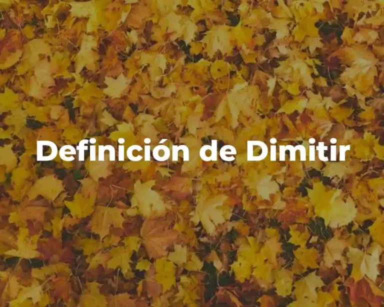 Definición de Dimitir