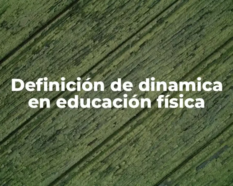 Definición de dinamica en educación física