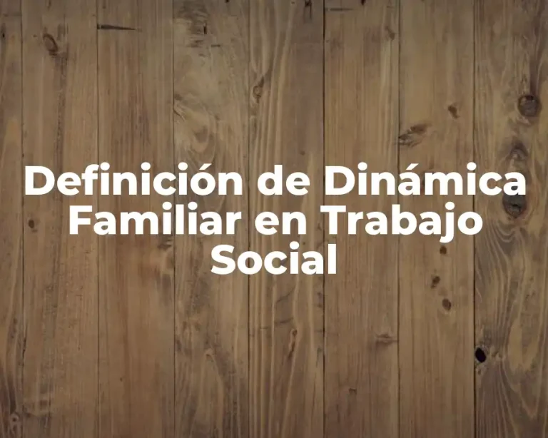 Definición de Dinámica Familiar en Trabajo Social