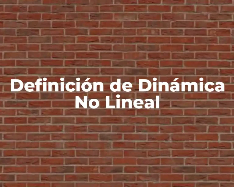 Definición de Dinámica No Lineal