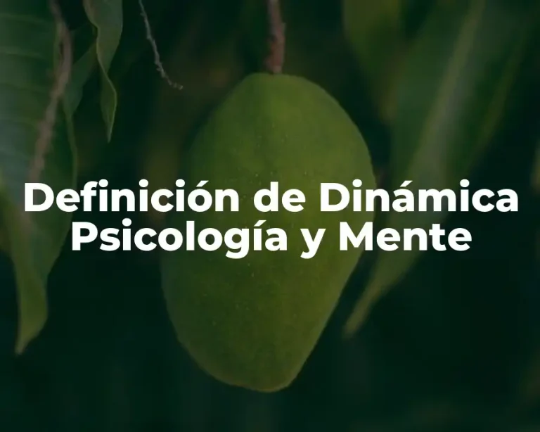Definición de Dinámica Psicología y Mente