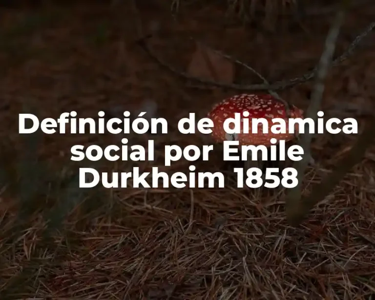 Definición de dinamica social por Emile Durkheim 1858