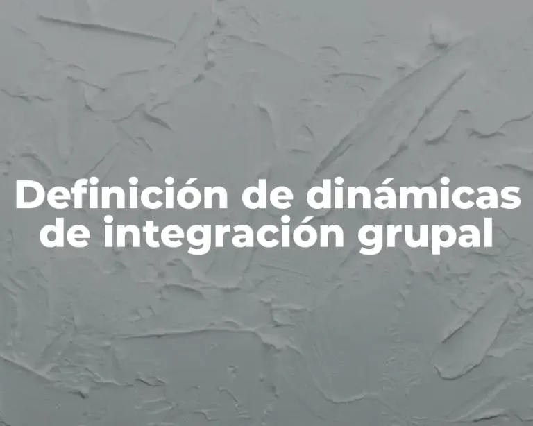 Definición de dinámicas de integración grupal