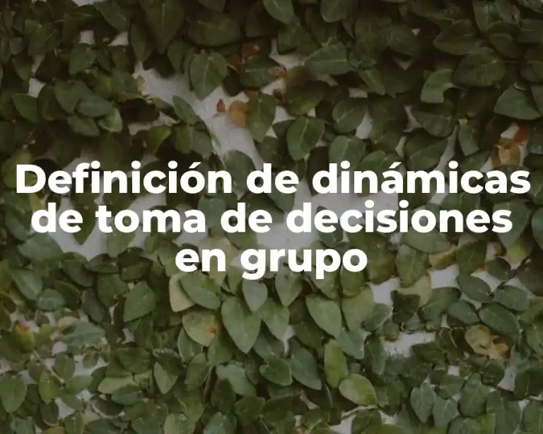 Definición de dinámicas de toma de decisiones en grupo