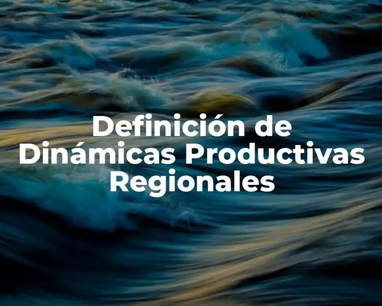Definición de Dinámicas Productivas Regionales