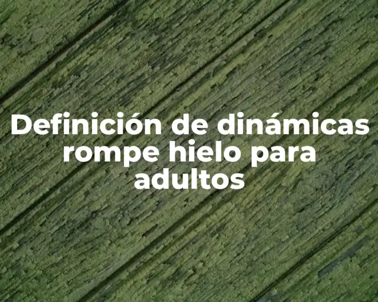 Definición de dinámicas rompe hielo para adultos