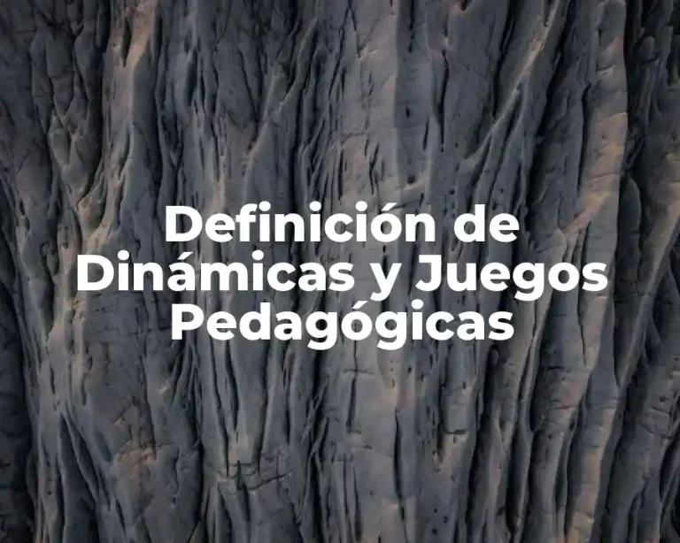 Definición de Dinámicas y Juegos Pedagógicas