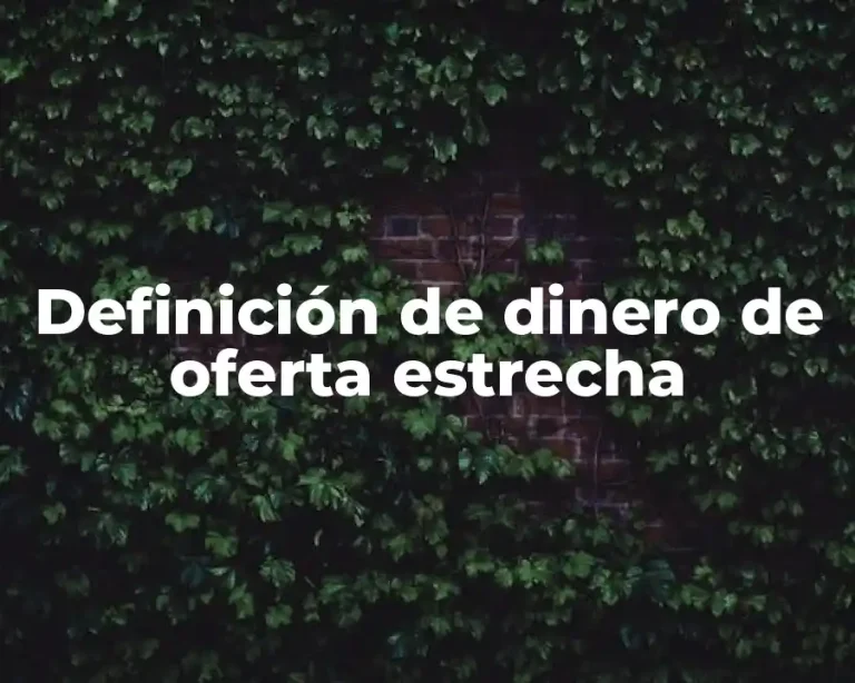 Definición de dinero de oferta estrecha