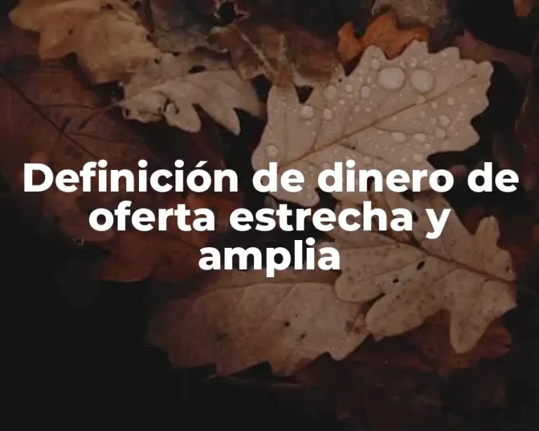 Definición de dinero de oferta estrecha y amplia