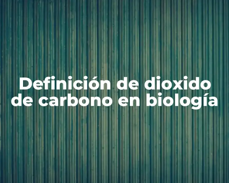 Definición de dioxido de carbono en biología