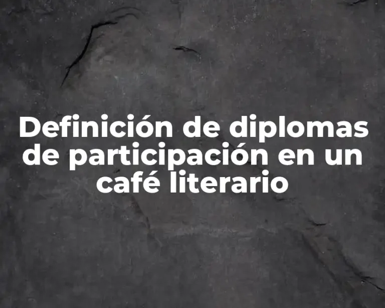 Definición de diplomas de participación en un café literario