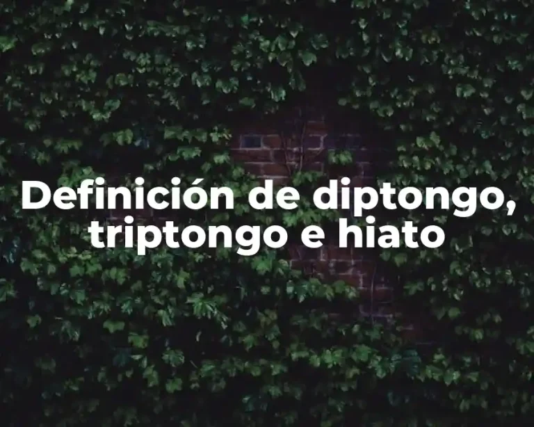 Definición de diptongo, triptongo e hiato