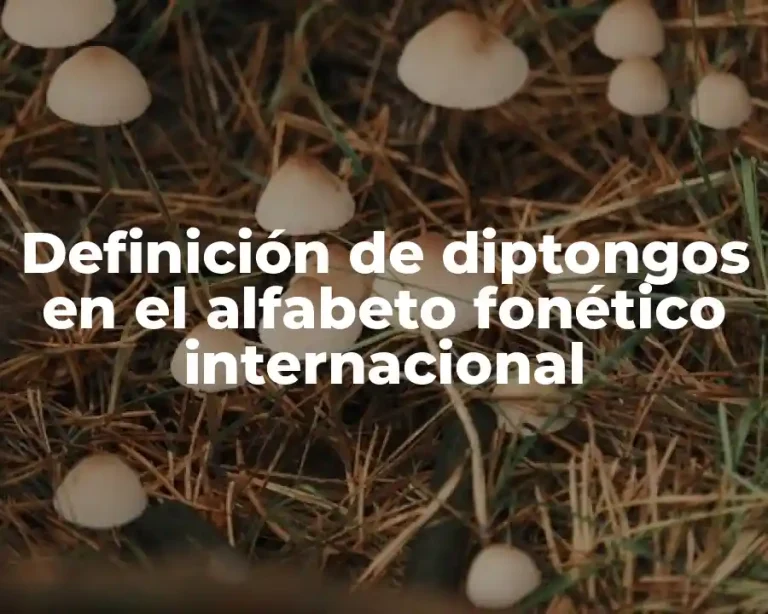 Definición de diptongos en el alfabeto fonético internacional