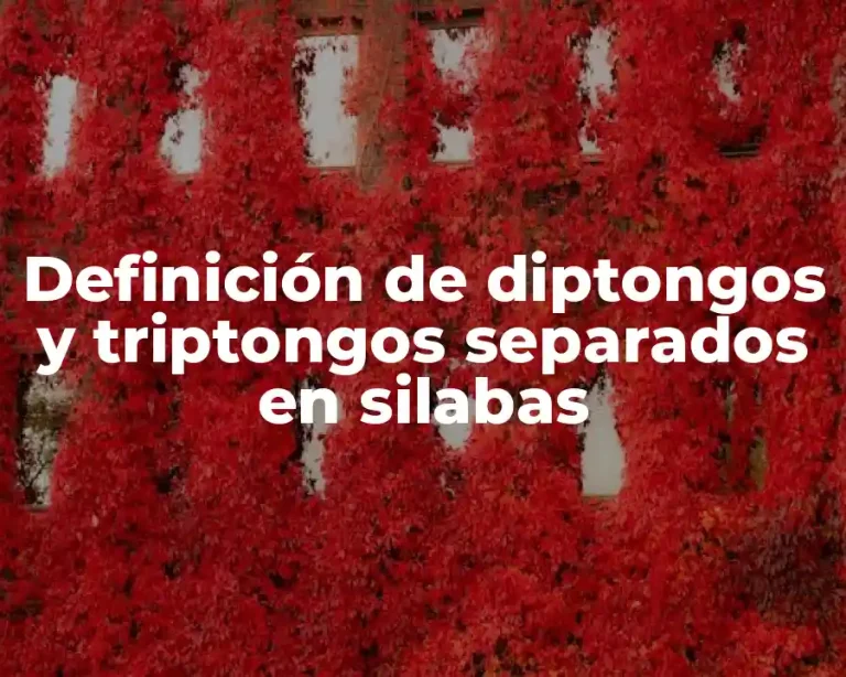 Definición de diptongos y triptongos separados en silabas