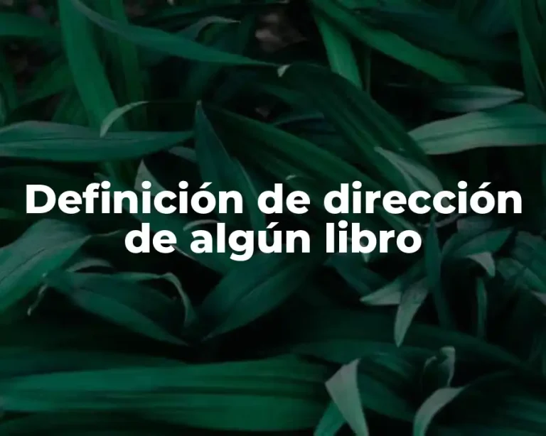 Definición de dirección de algún libro