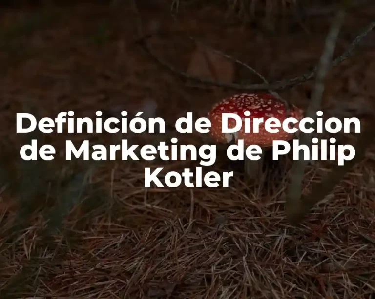 Definición de Direccion de Marketing de Philip Kotler
