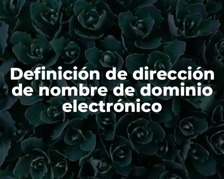 Definición de dirección de nombre de dominio electrónico