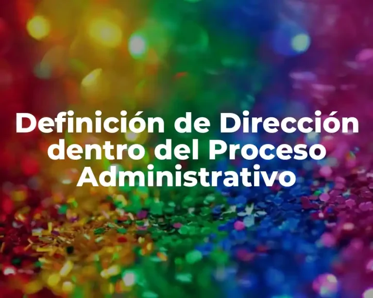 Definición de Dirección dentro del Proceso Administrativo