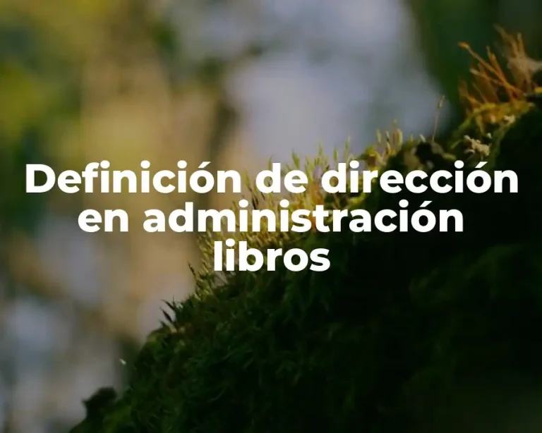 Definición de dirección en administración libros