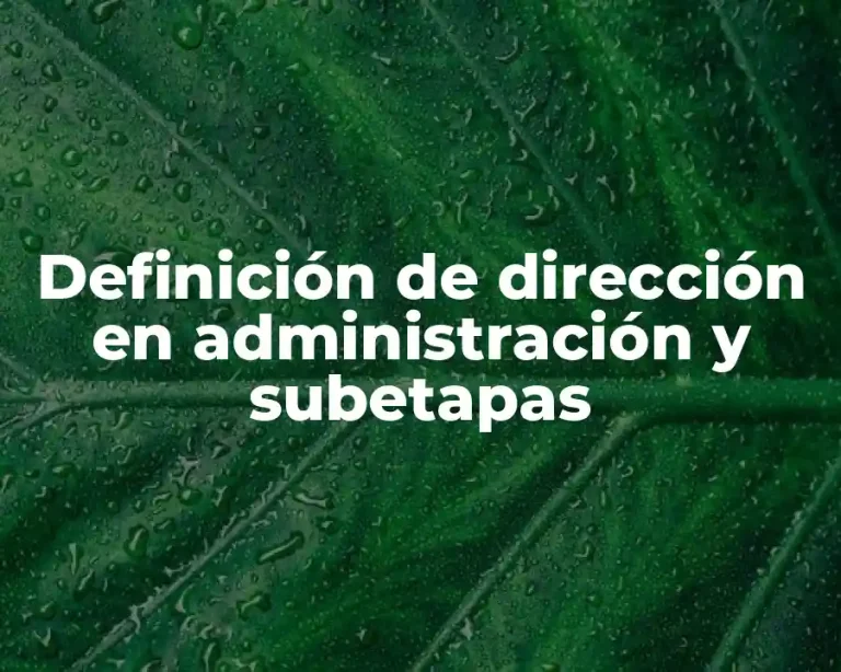 Definición de dirección en administración y subetapas