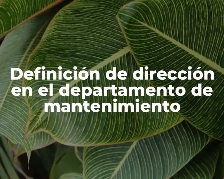 Definición de dirección en el departamento de mantenimiento