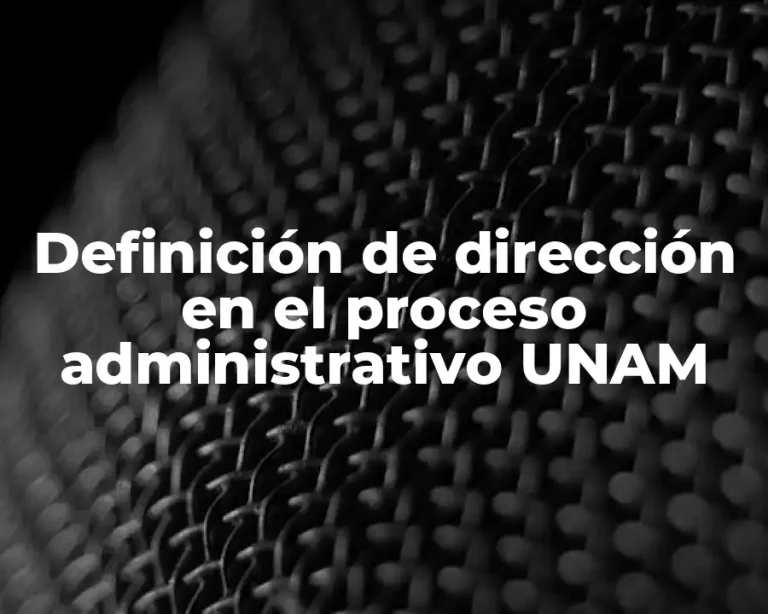 Definición de dirección en el proceso administrativo UNAM