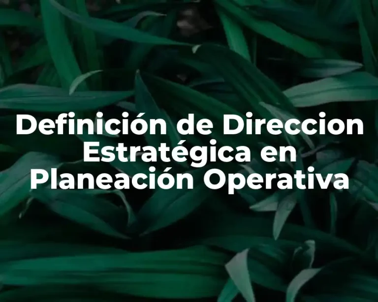 Definición de Direccion Estratégica en Planeación Operativa