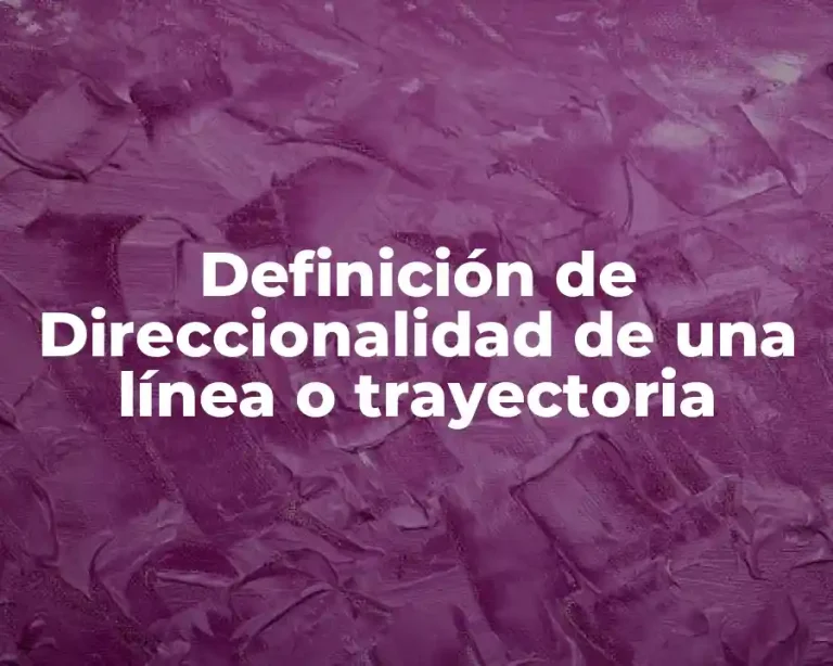 Definición de Direccionalidad de una línea o trayectoria