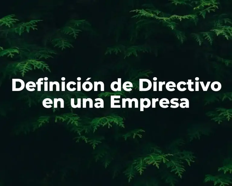 Definición de Directivo en una Empresa