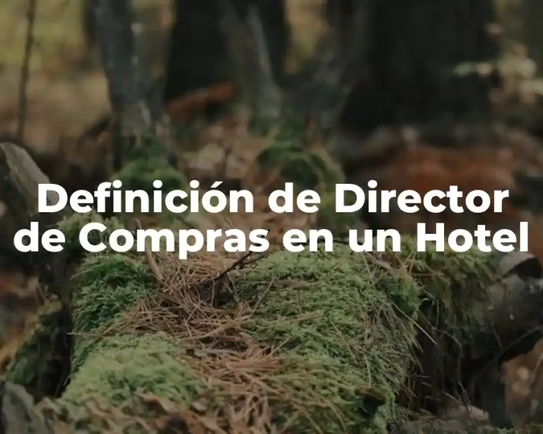 Definición de Director de Compras en un Hotel