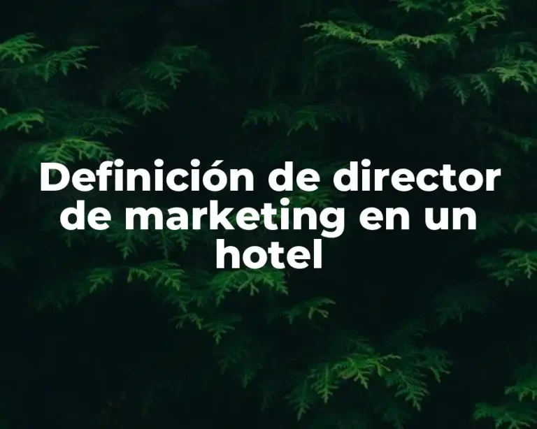 Definición de director de marketing en un hotel