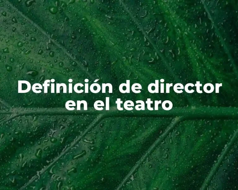 Definición de director en el teatro