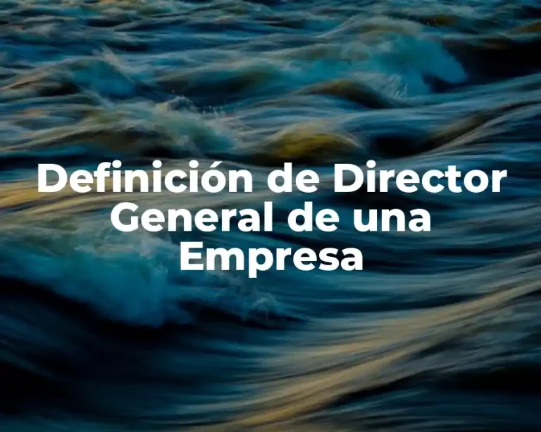 Definición de Director General de una Empresa