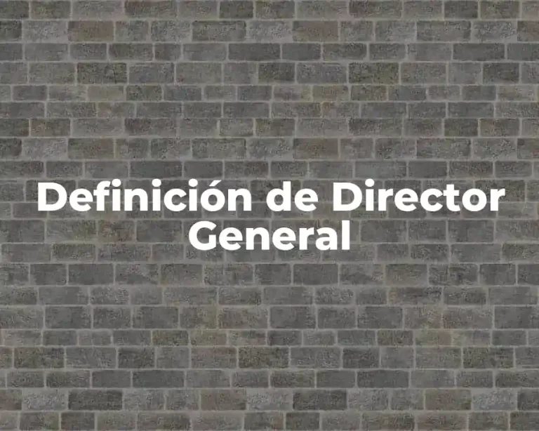 Definición de Director General