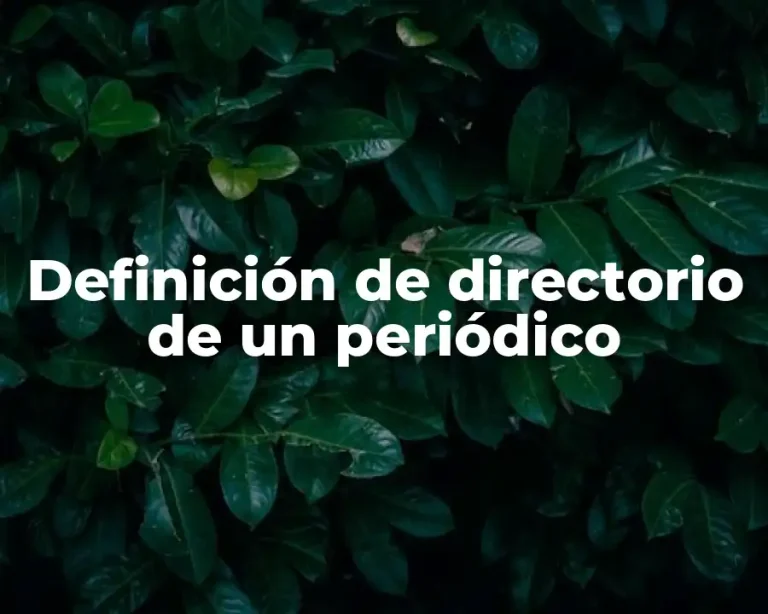 Definición de directorio de un periódico