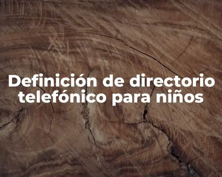 Definición de directorio telefónico para niños