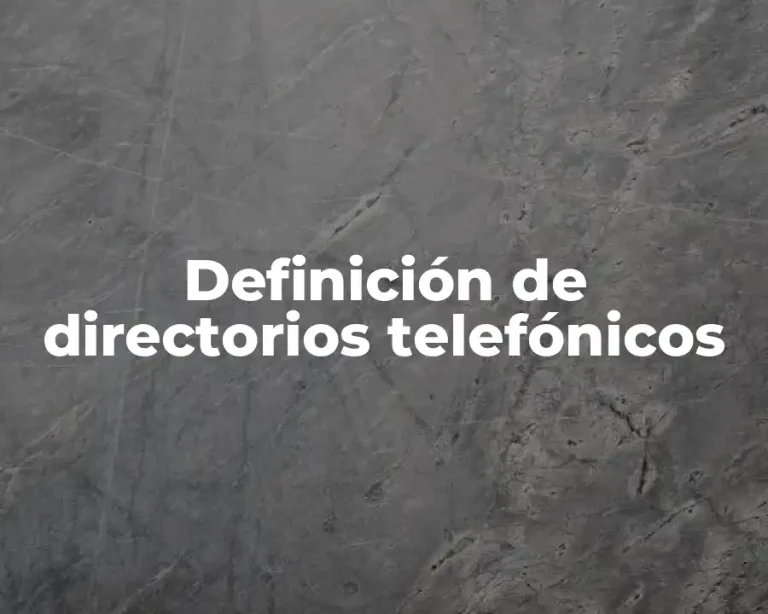 Definición de directorios telefónicos