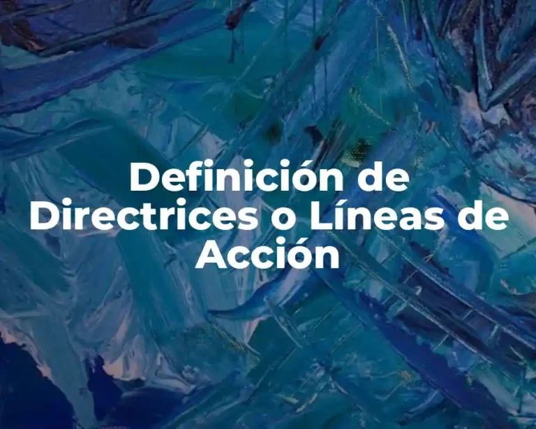 Definición de Directrices o Líneas de Acción