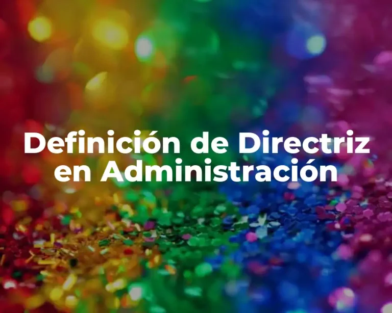 Definición de Directriz en Administración