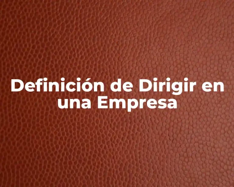 Definición de Dirigir en una Empresa