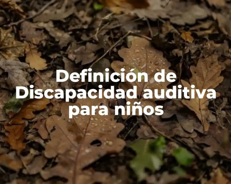 Definición de Discapacidad auditiva para niños