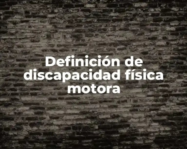 Definición de discapacidad física motora