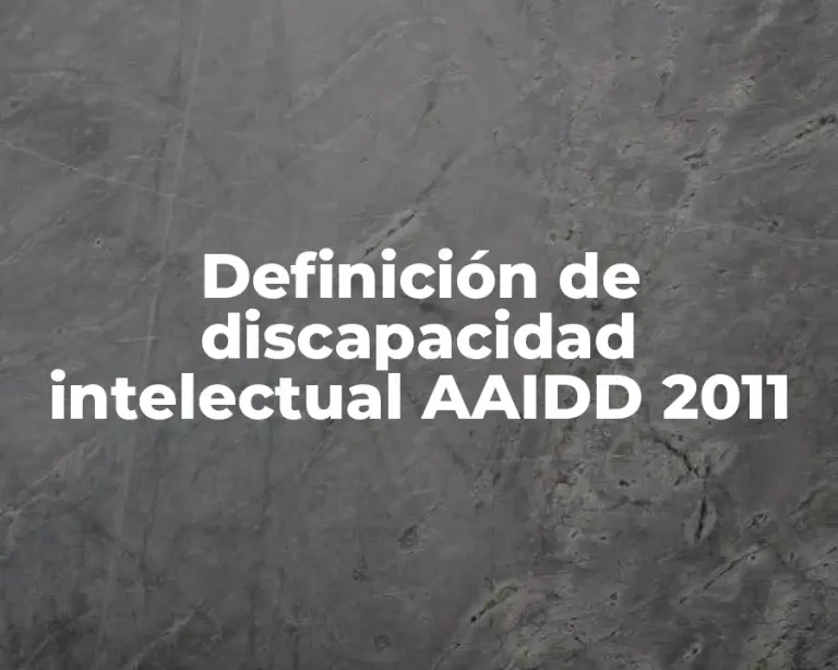 Definición de discapacidad intelectual AAIDD 2011
