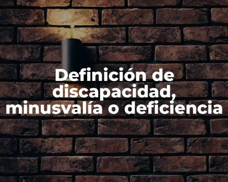 Definición de discapacidad, minusvalía o deficiencia