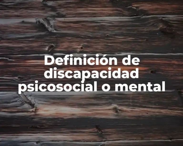 Definición de discapacidad psicosocial o mental