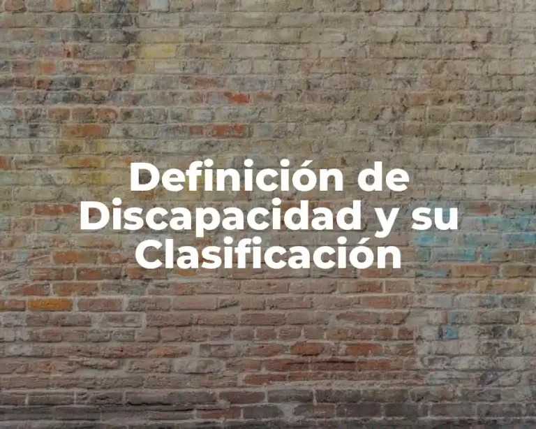 Definición de Discapacidad y su Clasificación