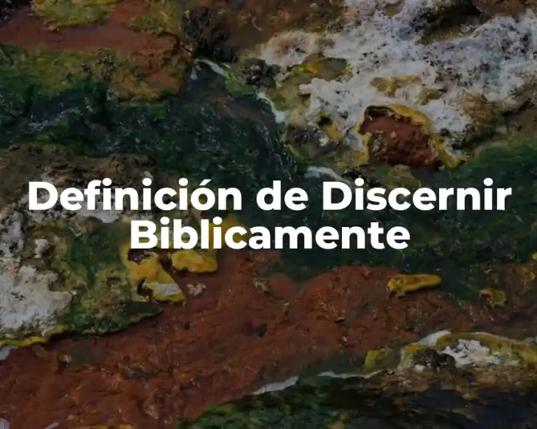Definición de Discernir Biblicamente