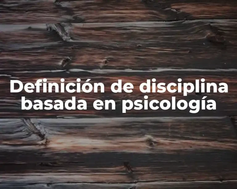 Definición de disciplina basada en psicología